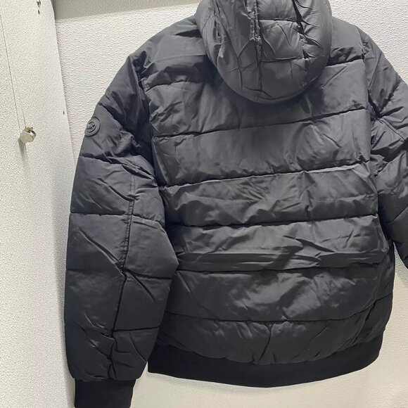 NEW MICHAEL KORS Mens Clarkson Packable Quilted Hooded Jacket Size XL Black - Picture 4 of 11